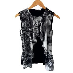 Versace Collection Donna Sleeveless‎ Jersey Top Blouse Size 42 Made in Italy